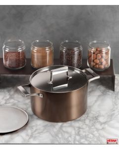 Casseruole a induzione trimetallo con coperchio Ø 20 a 28 cm inox Pinti Century