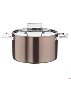 Casseruola trimetallo alta con coperchio Ø 24 h 14,5 cm inox 18/10 Pinti Century