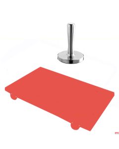 Tagliere macelleria con fermaglio rosso e Batticarne Gr. 600 Inox Confezione 2 Pz Tutto Un Prezzo Spedizione Gratuita