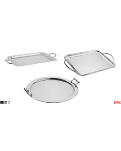 Vassoi inox 18/10 a servire tondi e rettangolari varie misure