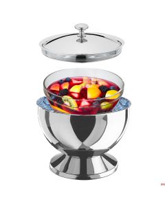 Contenitore Per Spezie E Condimenti Con Raffreddamento A Ghiaccio, 6 Scomparti In Acciaio Inox Rimovibili, Base Girevole Diam. 35 Cm, Con Coperchio, Per Buffet E Pizzerie