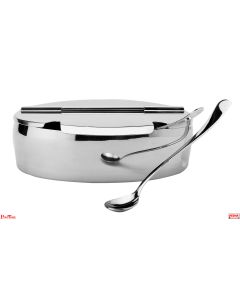 Zuccheriera ovale in acciaio inox 18/10 completa di 2 cucchiaini