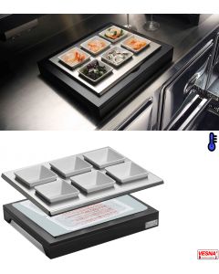 Vassoio refrigerato con 6 ciotole in porcellana