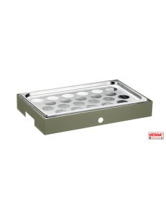 Vassoio refrigerato porta yogurt 22 spazi Base/salvia