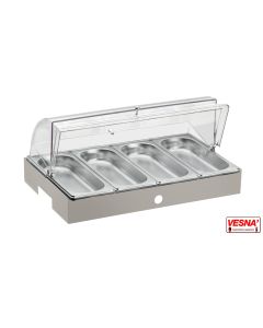 Porta verdure refrigerato 4 scomparti con cupola e Base Burro