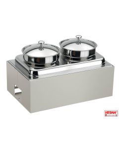 Zuppiera 2 stazioni riscaldata Lt.10 con base/Burro collezione Caleido