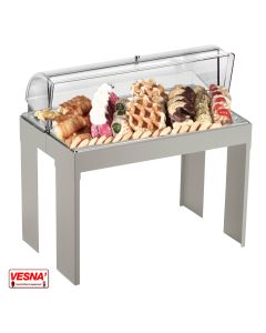 Vassoio pasticcera completo con ponte alto base colore Burro