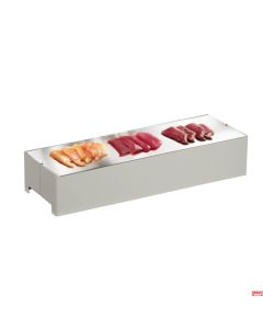 Piastra refrigerata Pesce in inox cm 39 x 12,8 x H 7,5 base Burro