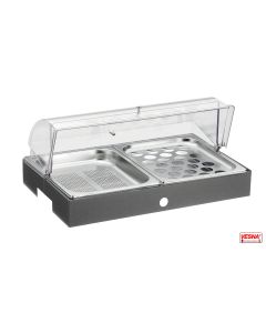 Vassoio refrigerato porta uova e verdure completo di base Carbone