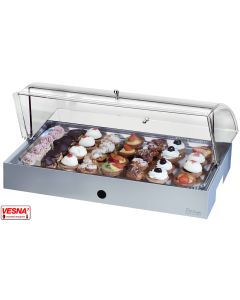 Espositore pasticceria neutro inox con cupola e base in 4 colori
