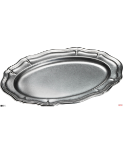 Sottopiatto vassoio inox 18/10 Stone washed ovale 47 x 32 cm Chippendale
