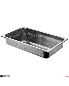 Bacinelle Forate su tutti 5 lati in acciaio inox Gastronorm 1/1 h 55 e 90 mm 