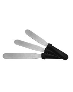 Spatole dritta inox con manico silicone nero cm da 16 a 29