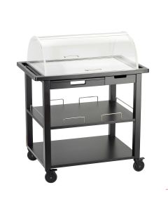 Carrello professionale per dolci e formaggi in legno con cupola protettiva