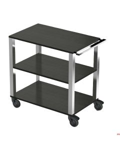 Carrello Gueridon Smart in legno con 3 ripiani gambe inox 88 x 55 x h 88 cm