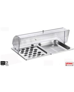 Vassoio refrigerato porta uova e verdure con cupola senza base Pinti 