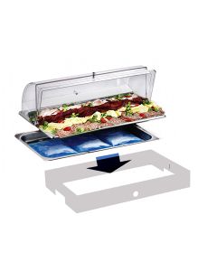 Vassoio affettati refrigerato con cupola e base Carbone Pinti 