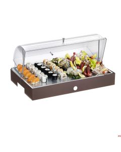 Piastra espositore acciaio inox refrigerata completa di base Caffè Caleido