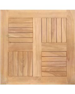 Piano tavolo in legno Teak 70x70 cm per esterno spessore 2,5 cm 2 pezzi