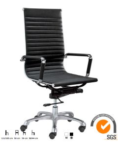 Poltrona ufficio con 4 regolazioni gambe cromate Colore Nero