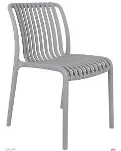 Sedia in polipropilene rinforzato per esterni colore con opzioni 8 colori-LG-Grigio chiaro 4 pezzi