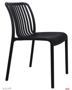 Sedia in polipropilene rinforzato per esterni colore con opzioni 8 colori-Nero