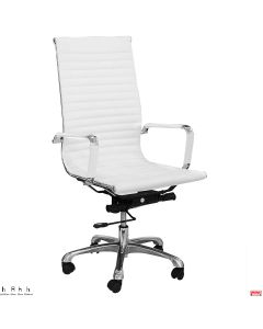 Poltrone ufficio con 4 regolazioni con gambe cromate Colore Bianco