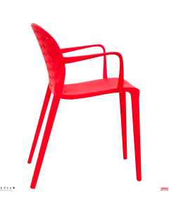 Poltroncina in polipropilene rinforzate fibra di vetro colore-R-Rosso