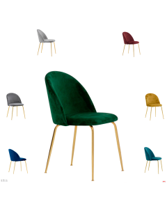 Sedie in velluto struttura robusta gambe metallo oro con opzione diversi colori