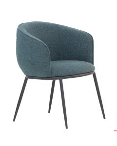 Poltroncina rivestimento in tessuto colore Blu Chiaro struttura in metallo verniciato