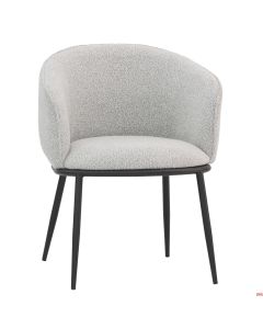 Poltroncina rivestimento in tessuto colore Grigio Chiaro struttura in metallo verniciato