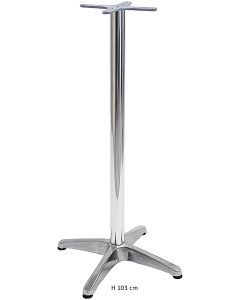 Basamento per tavolo alto in alluminio con 4 piedi, H 103 cm