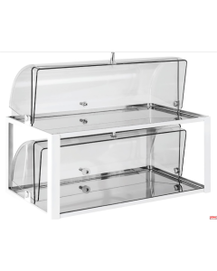 Alzata Portabrioches doppio con 2 vassoi e cupole di protezione colore Bianco