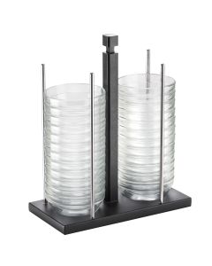 Porta ciotole 24 Pezzi con ciotole in vetro &Oslash; 12 cm Weng&egrave;