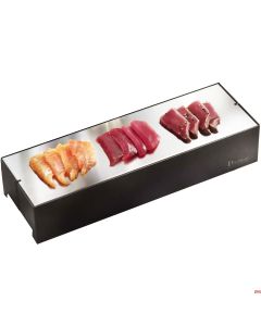 Piastra refrigerata inox piccola per Sushi cm 39 x 12,8 x H 7,5 Carbone