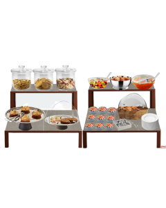 Alzate presentazione in acciaio da H 9 a 20 cm colore Corten