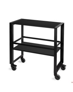 Carrello Gueridon in acciaio Nero Industrial 70x35xH73 cm