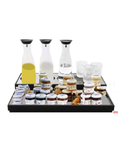 Espositore set refrigerato completo con 3 Caraffe e base in legno wengè 60 x 40 x h 5 cm