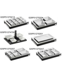 Espositori neutri con ciotole in porcellana da tavola o Buffet 