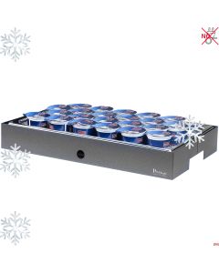 Espositore refrigerato portayogurt 22 spazi inox con base in 4 colori
