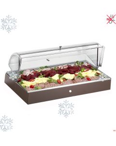 Vassoio affettati refrigerato con cupola e base Caffe Pinti 
