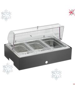 Vassoio refrigerato porta Yogurt Frutta Verdura sfusi con base Carbone