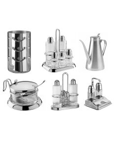 Oliere Saliere e Porta formaggio da tavola in acciaio inox 