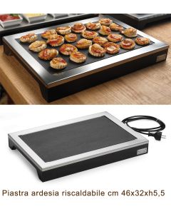 Espositore riscaldabile con piastra ardesia 230 Volt 40 Watt Trendy