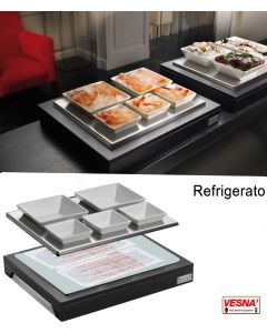 Espositore refrigerato con 5 ciotole in ceramica 