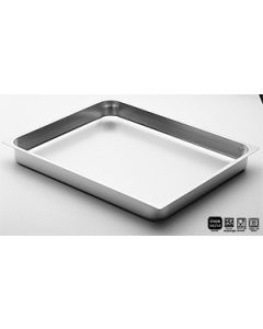 Gastronorm 2/1 teglia inox 18/10 bordo piano in h 65 mm
