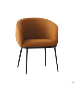 Poltroncina rivestimento in tessuto colore Arancione struttura in metallo verniciato