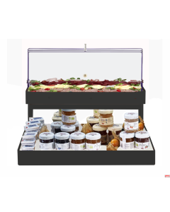 Vetrinetta refrigerata affettati/burro/marmellata con base inox nera o corten