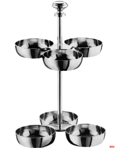 Porta marmellata 6 scomparti ø 6 x H 17,5 cm inox