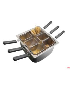 Cuocipasta a induzione completo 6 settori inox 18/10 Lt.22 Pinti 